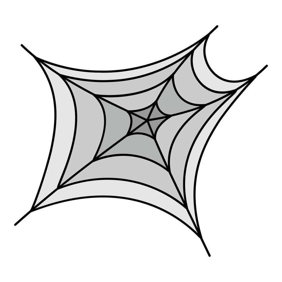 vecteur de contour de couleur d'icône de toile d'araignée effrayante