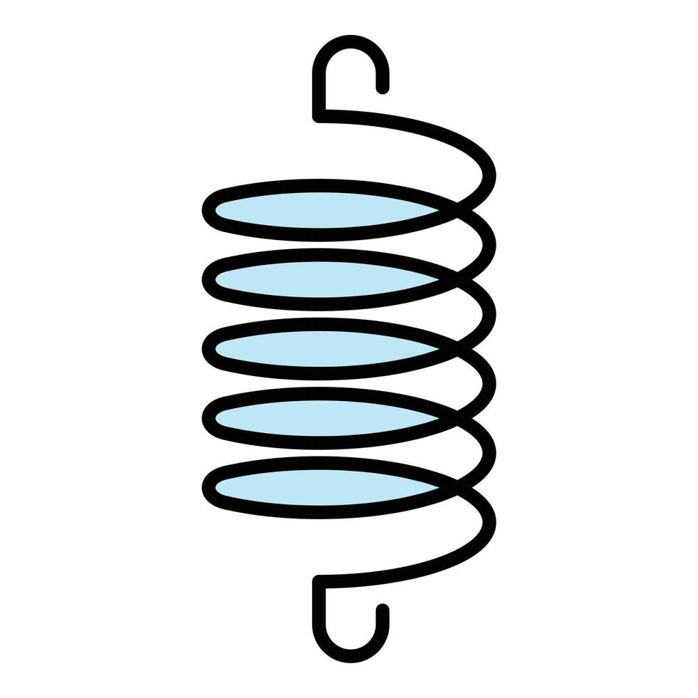 vecteur de contour de couleur d'icône de bobine élastique en spirale