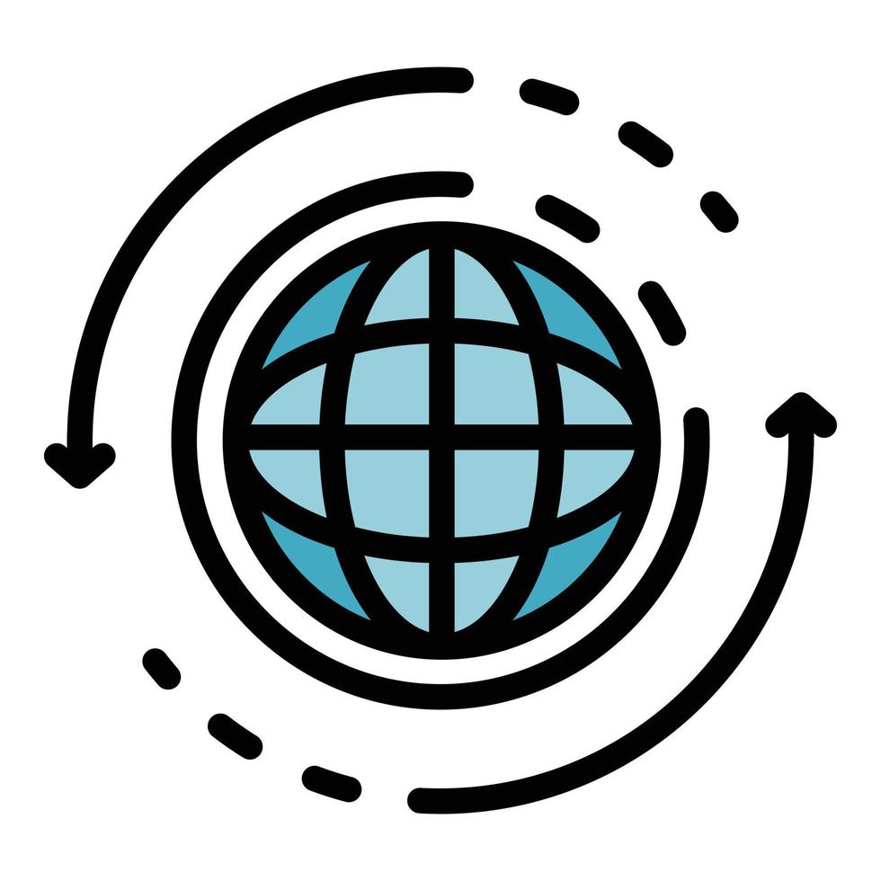 vecteur de contour de couleur d'icône d'accès à distance de communication globale