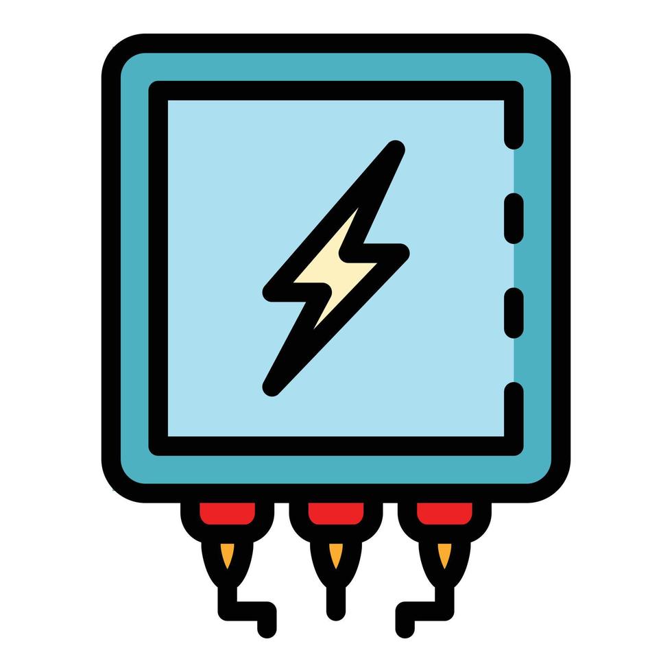 vecteur de contour de couleur d'icône de transformateur électrique