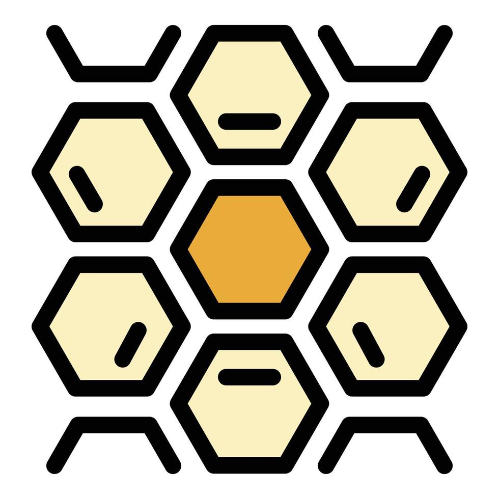 vecteur de contour de couleur d'icône de nids d'abeilles
