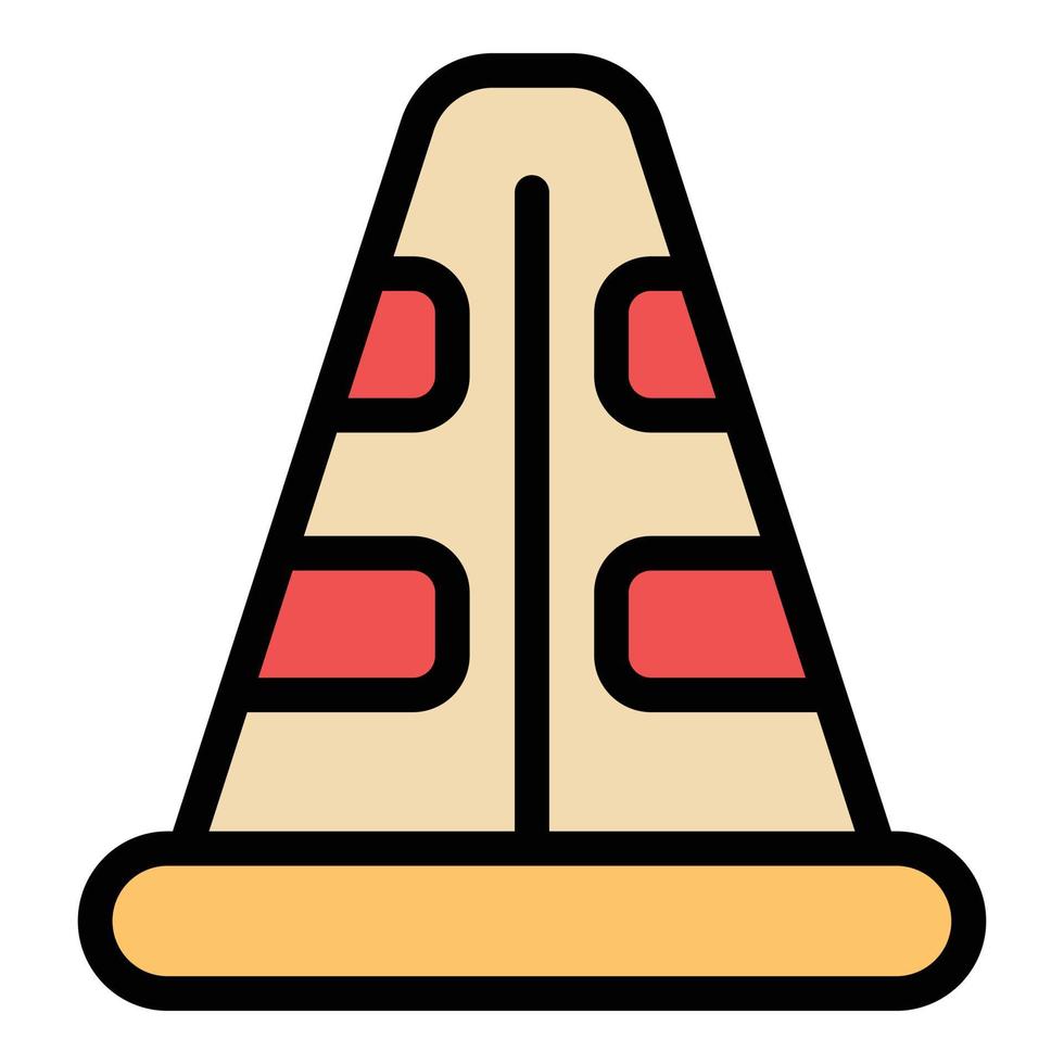 vecteur de contour de couleur d'icône de cône de signalisation