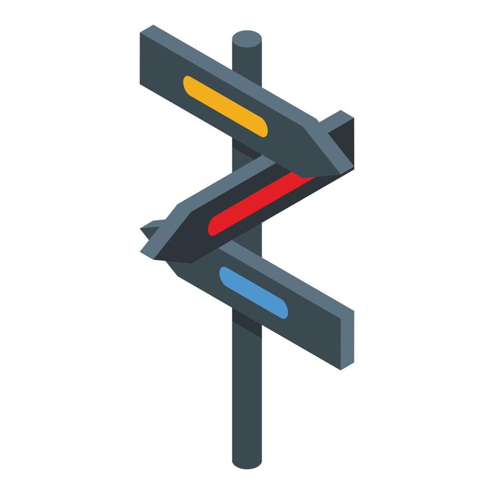 icône de pilier de direction d'opportunité, style isométrique vecteur