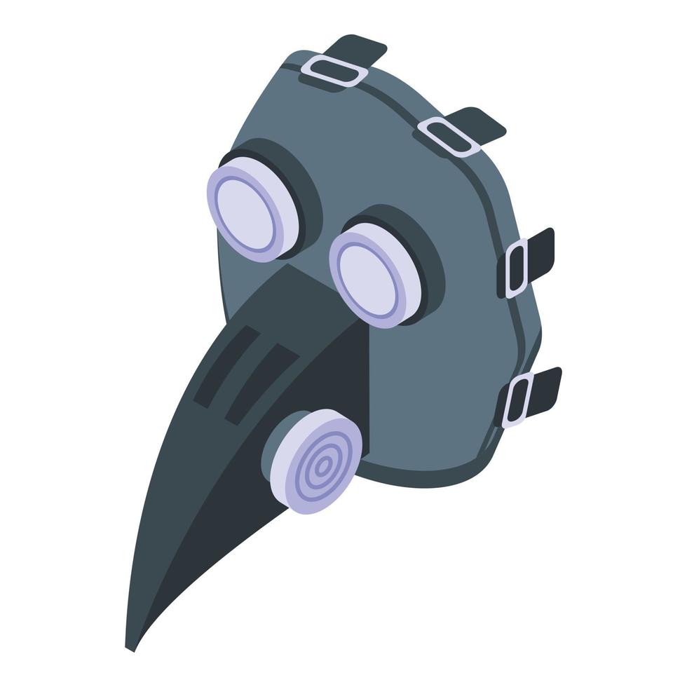icône de masque à gaz médical, style isométrique vecteur