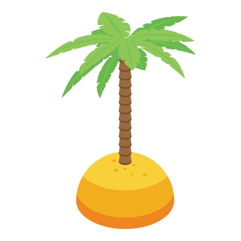 icône de palmier de vacances, style isométrique vecteur