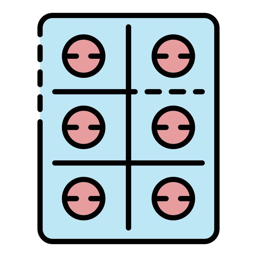 vecteur de contour de couleur d'icône de pack de pilules