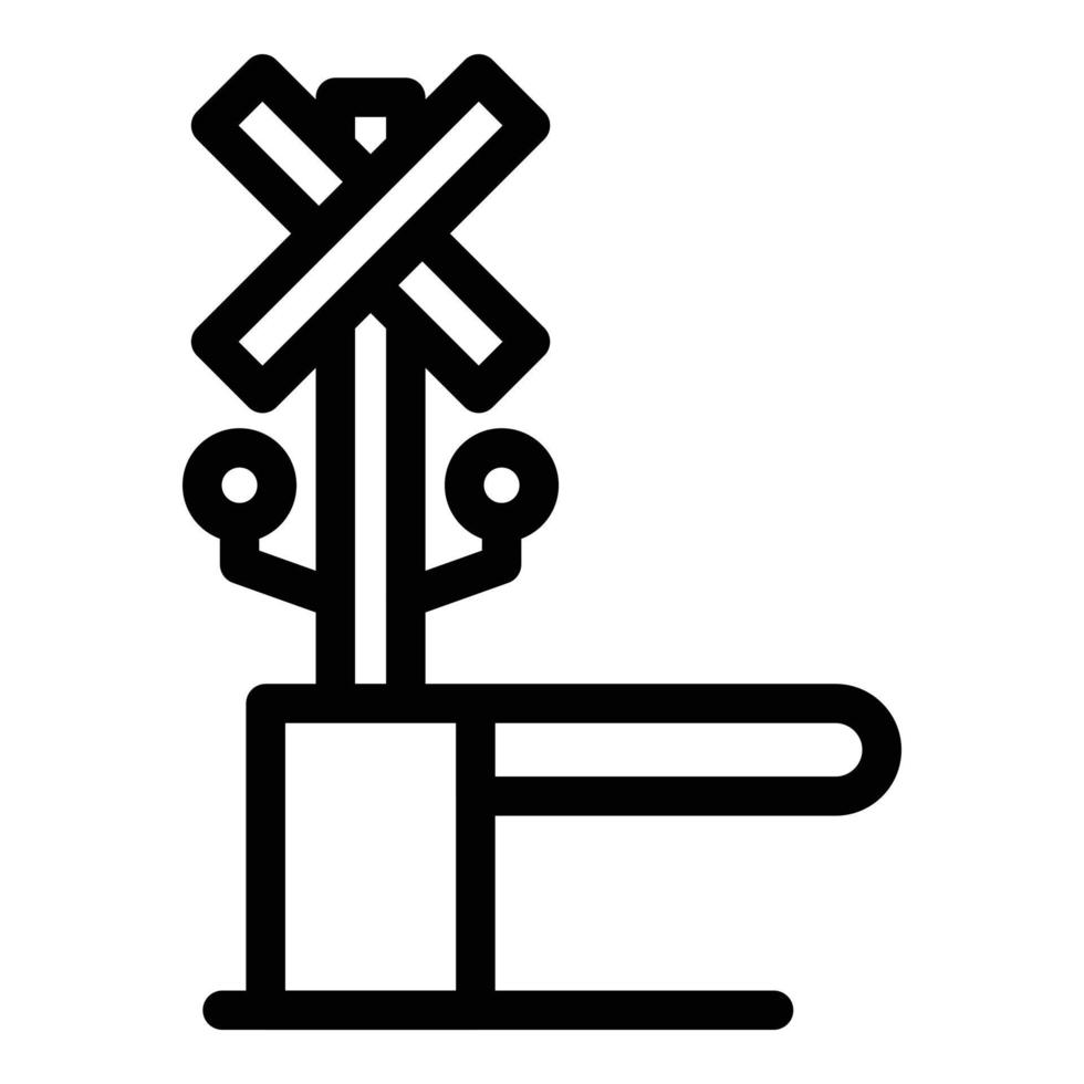 icône de barrière ferroviaire, style de contour vecteur