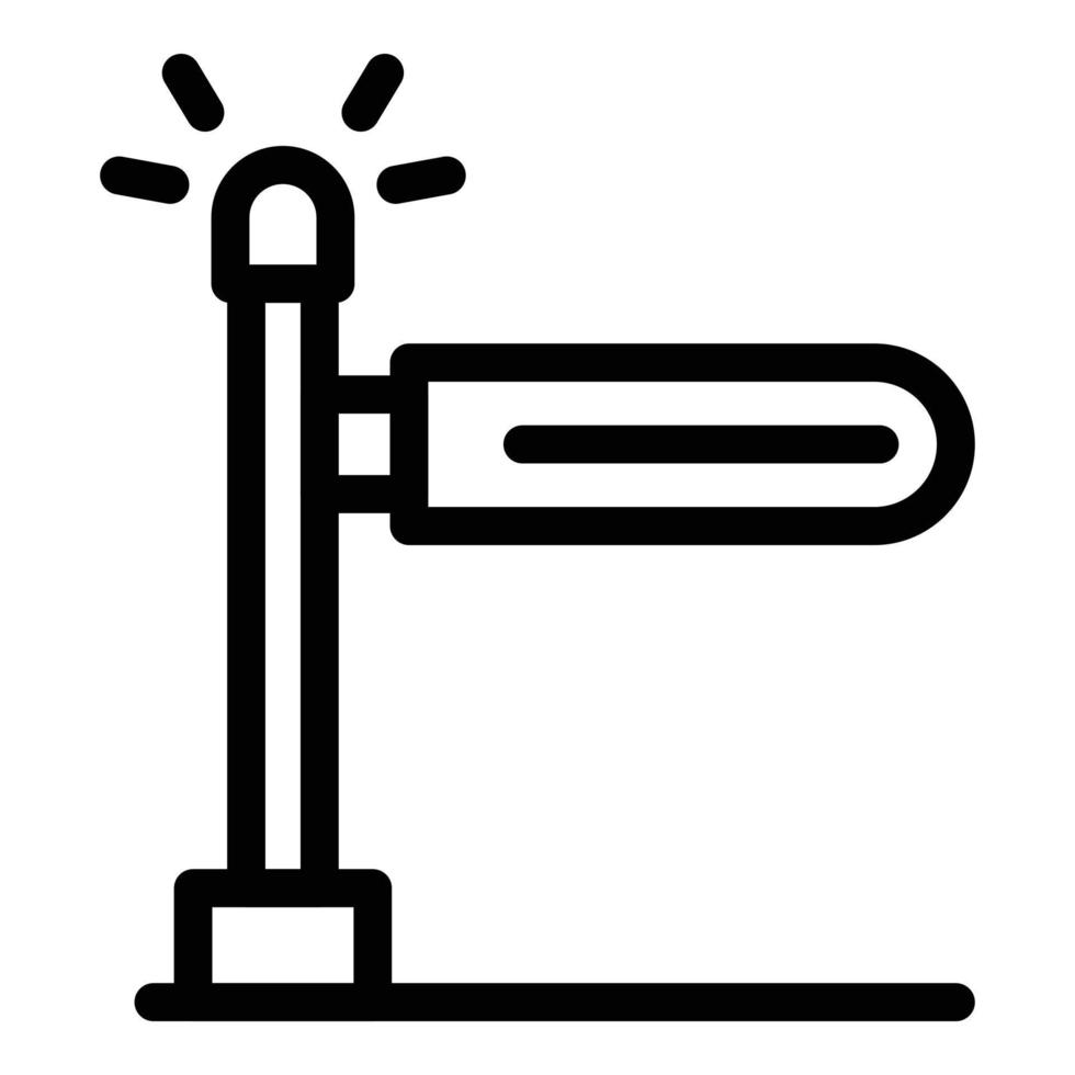 icône de chemin de fer traversant le signal, style de contour vecteur