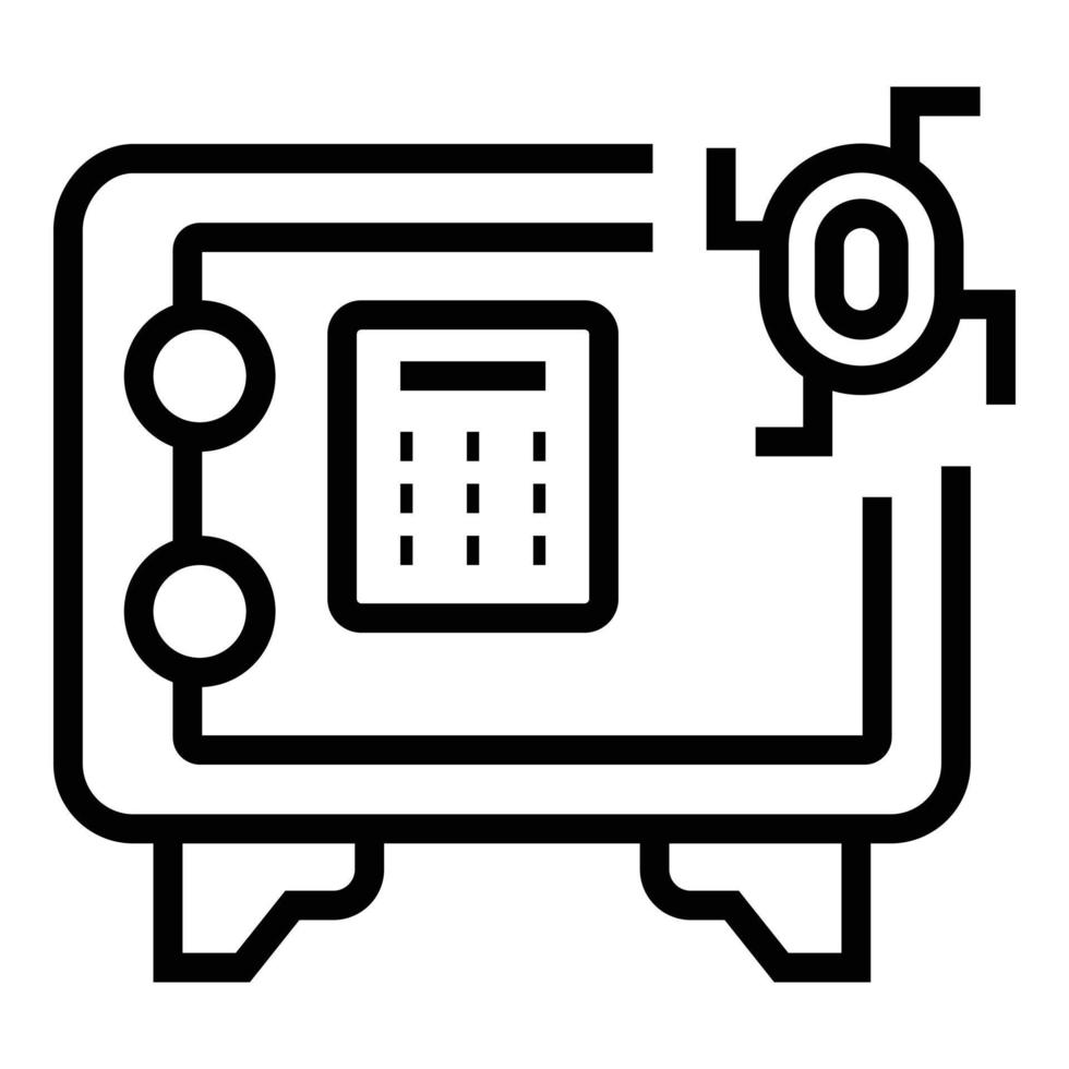 vecteur de contour d'icône de sécurité de coffre-fort. verrouillage de sécurité