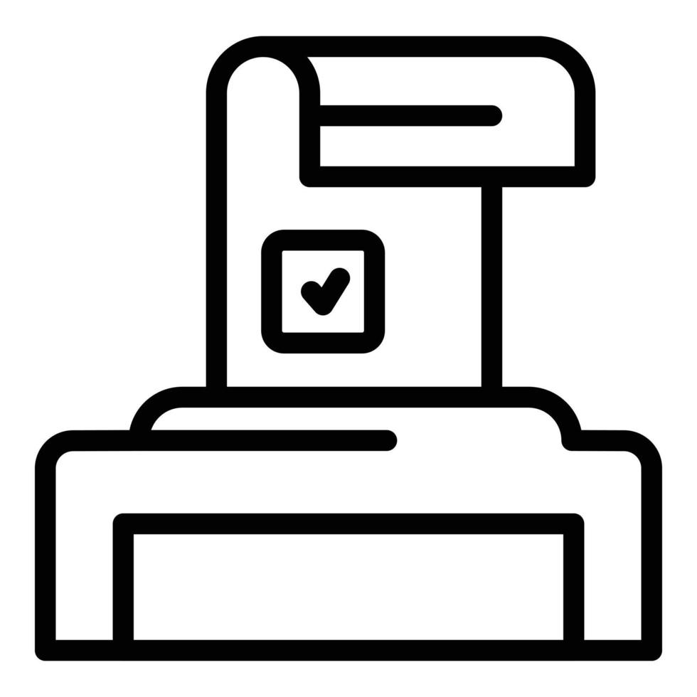 vecteur de contour d'icône de cabine de vote. vote électoral