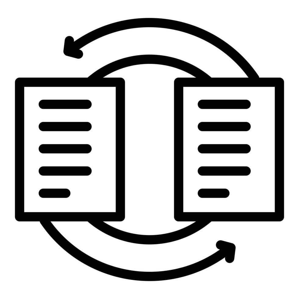 convertir le vecteur de contour d'icône de document. données de facturation