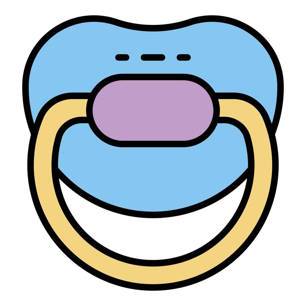 vecteur de contour de couleur d'icône de mamelon en caoutchouc