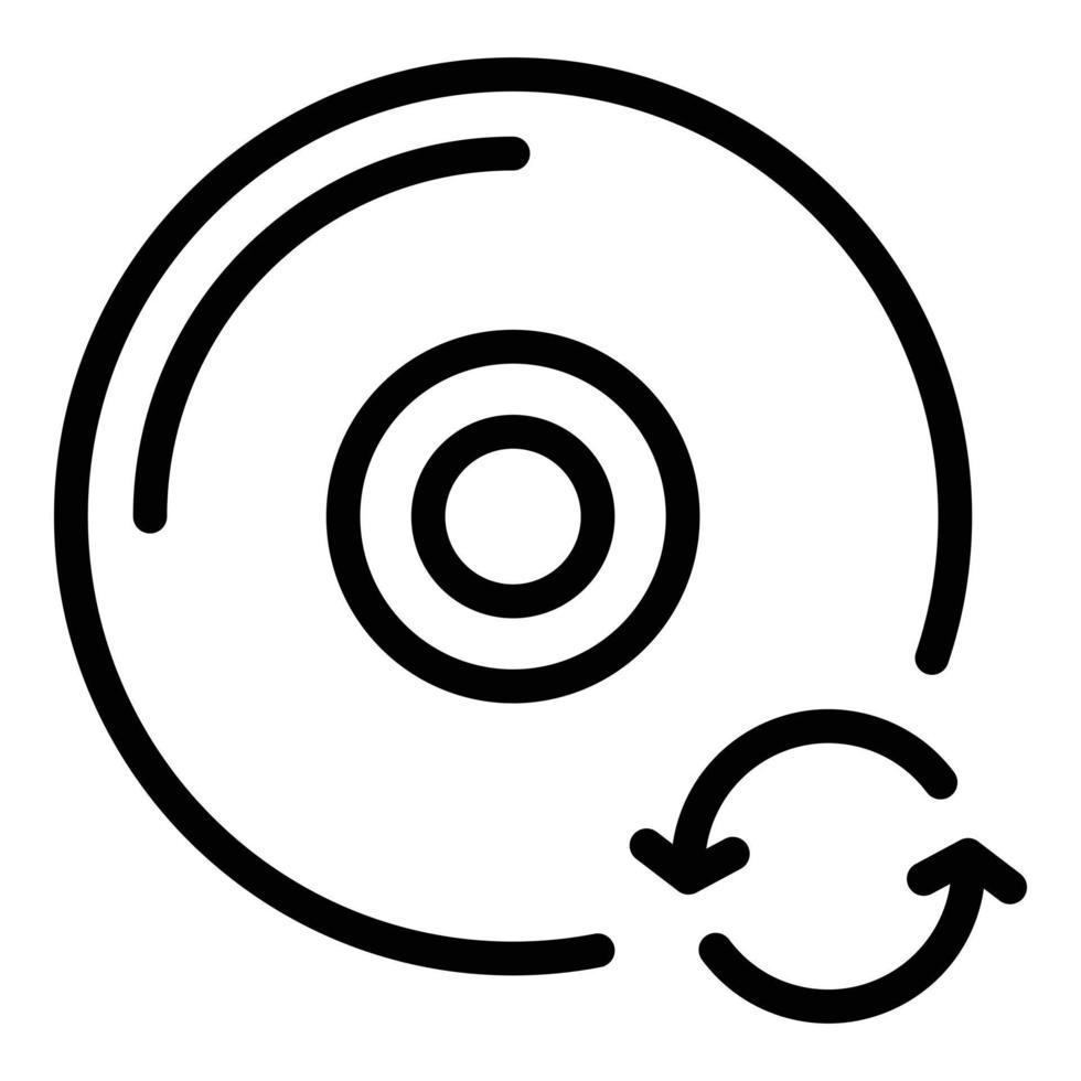 icône de sauvegarde de cd, style de contour vecteur