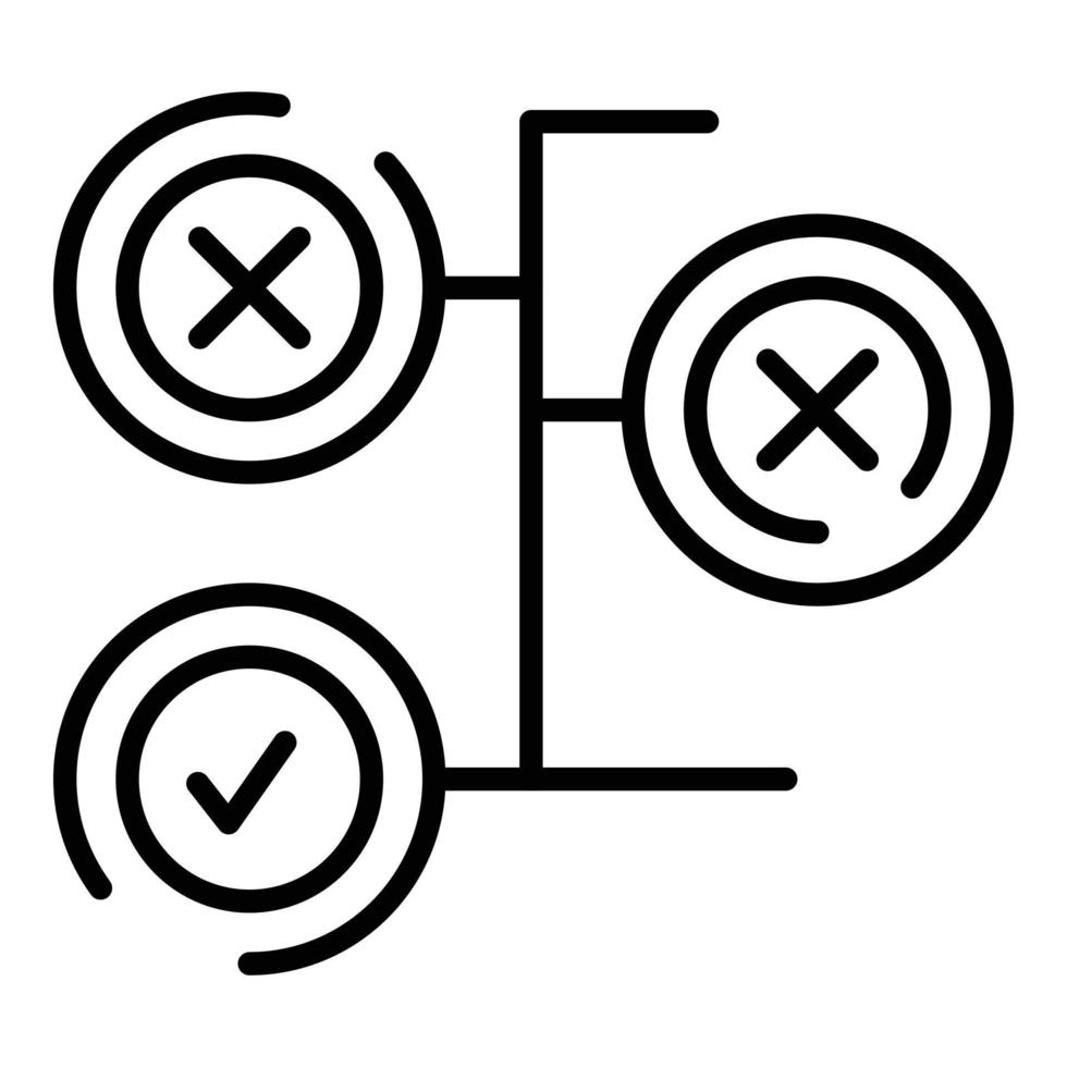 vecteur de contour d'icône de plan d'idée. entreprise cible