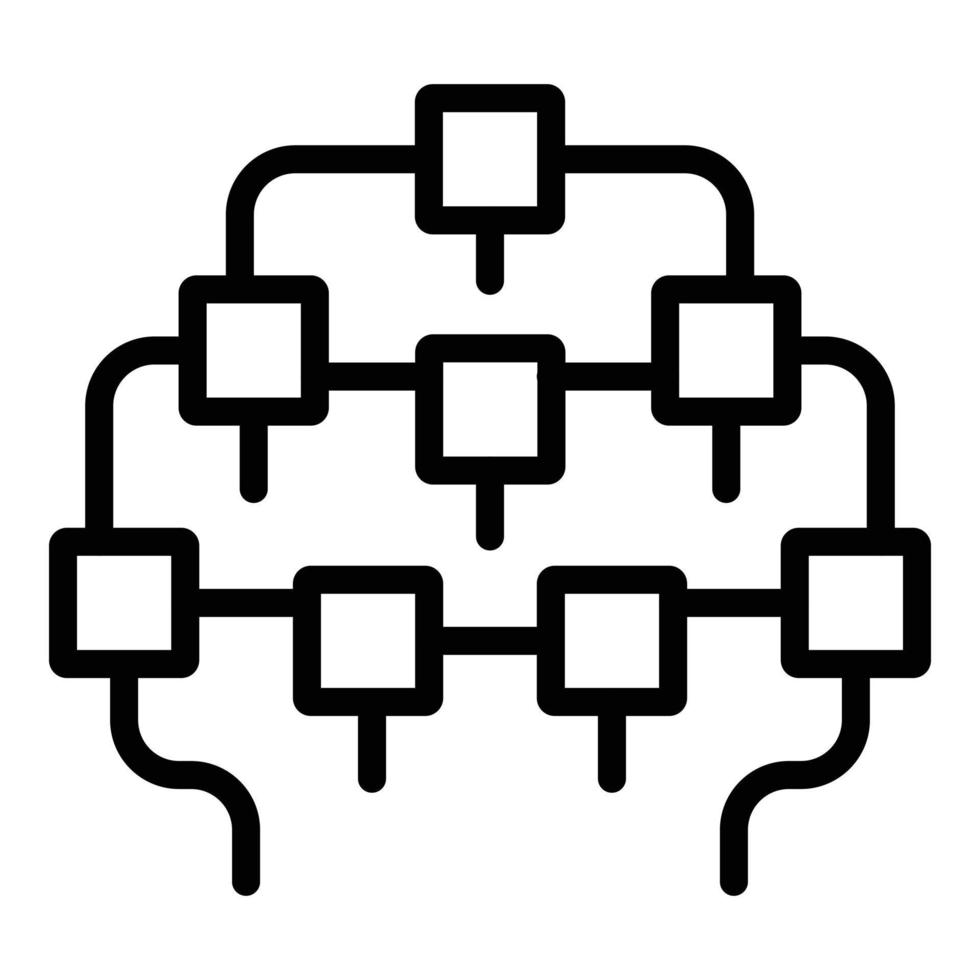 vecteur de contour d'icône de régime d'entreprise. organigramme