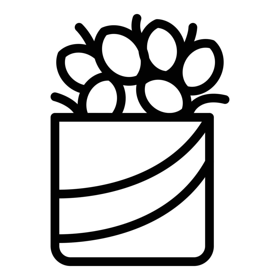 icône de bouquet de fleurs de pâques, style de contour vecteur