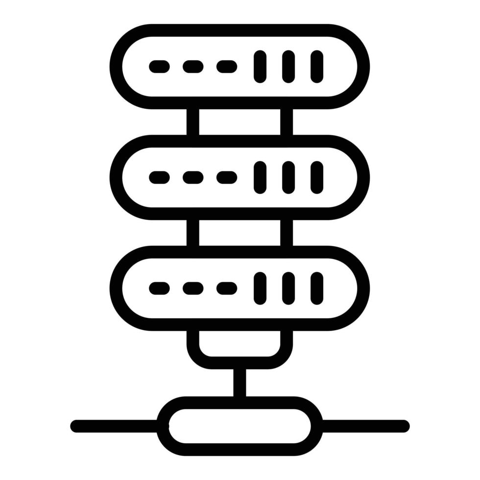 icône internet de données de serveur, style de contour vecteur