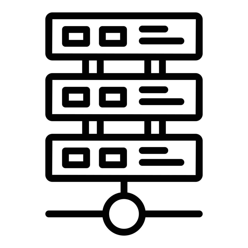 icône de serveur internet, style de contour vecteur