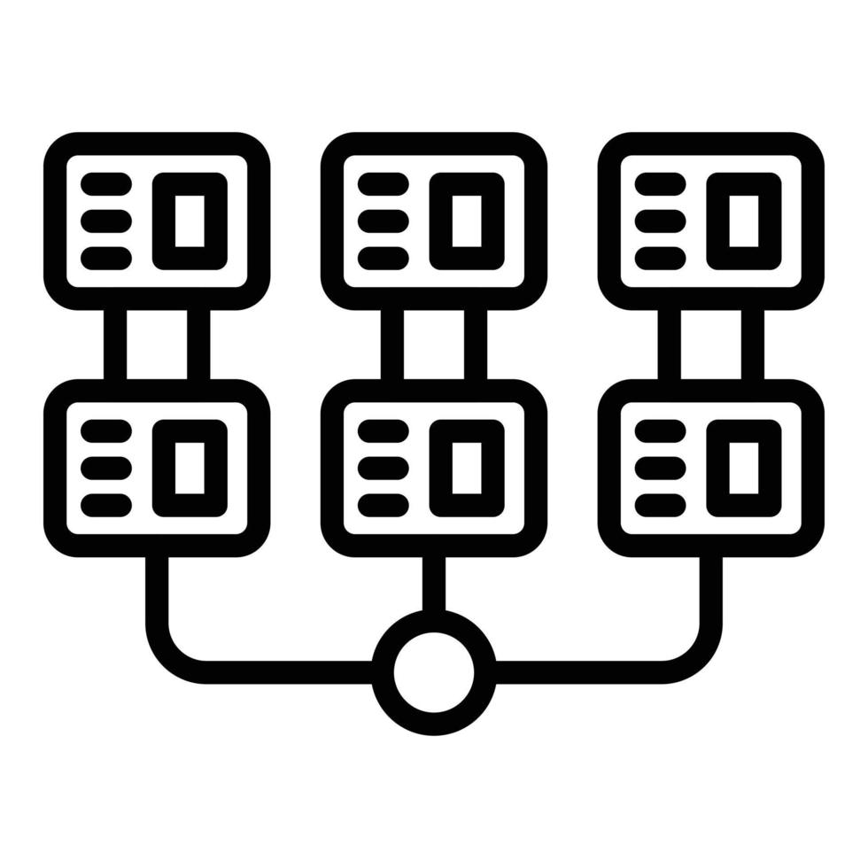 icône de réseau, style de contour vecteur