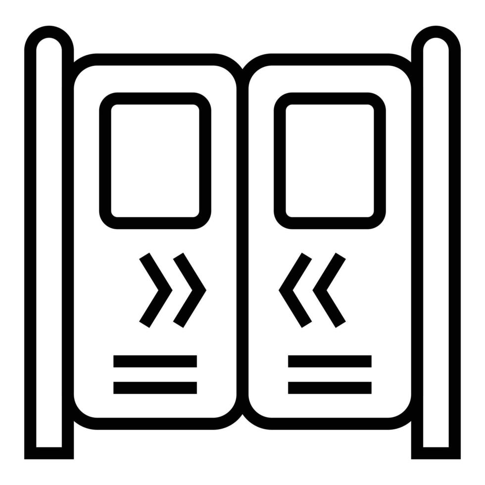 icône de portes de métro, style de contour vecteur