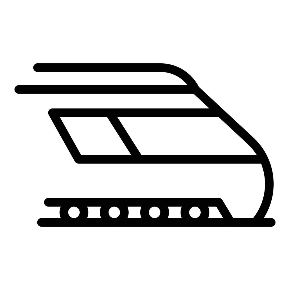 icône de train rapide électrique, style de contour vecteur