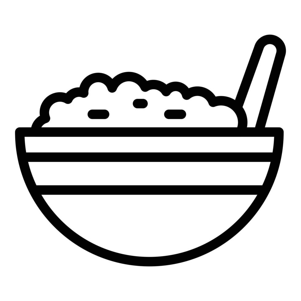 icône de nourriture de pause déjeuner, style de contour vecteur