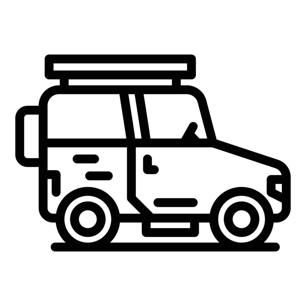 icône de véhicule safari, style de contour vecteur
