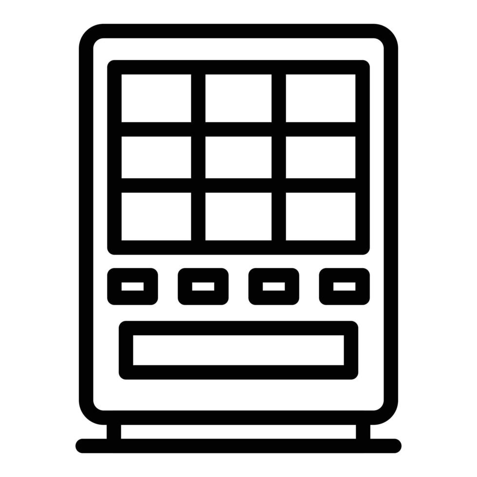 icône de distributeur automatique, style de contour vecteur