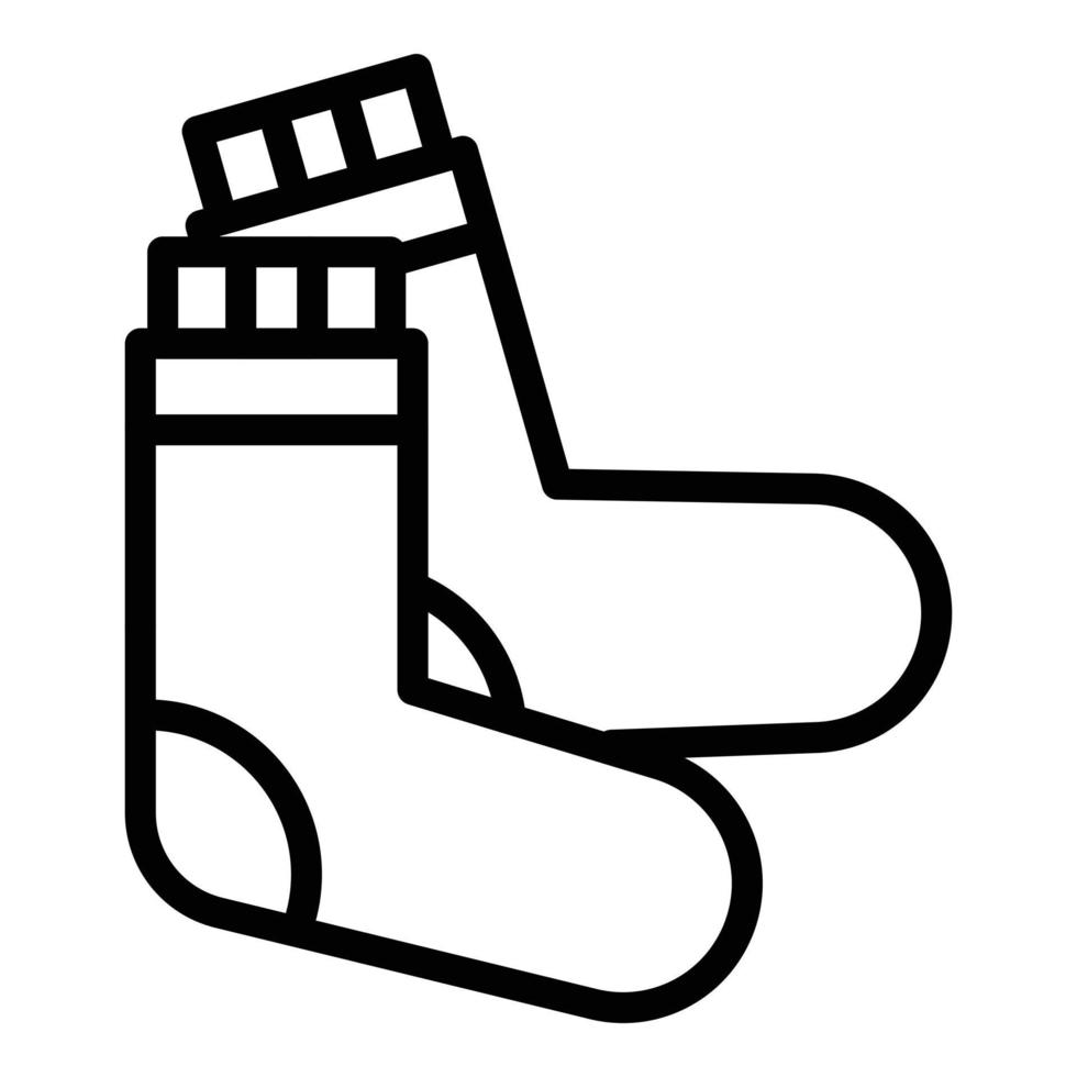 icône de chaussettes chaudes, style de contour vecteur