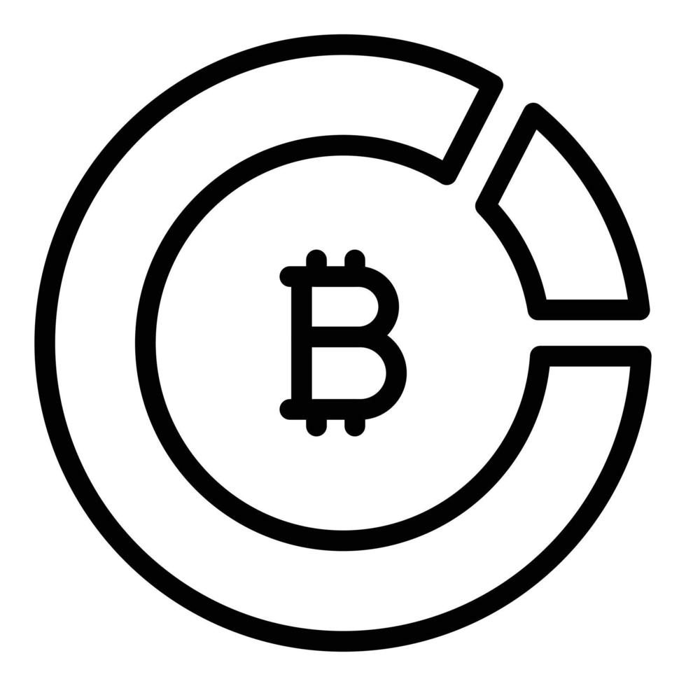 icône crypto bitcoin, style de contour vecteur