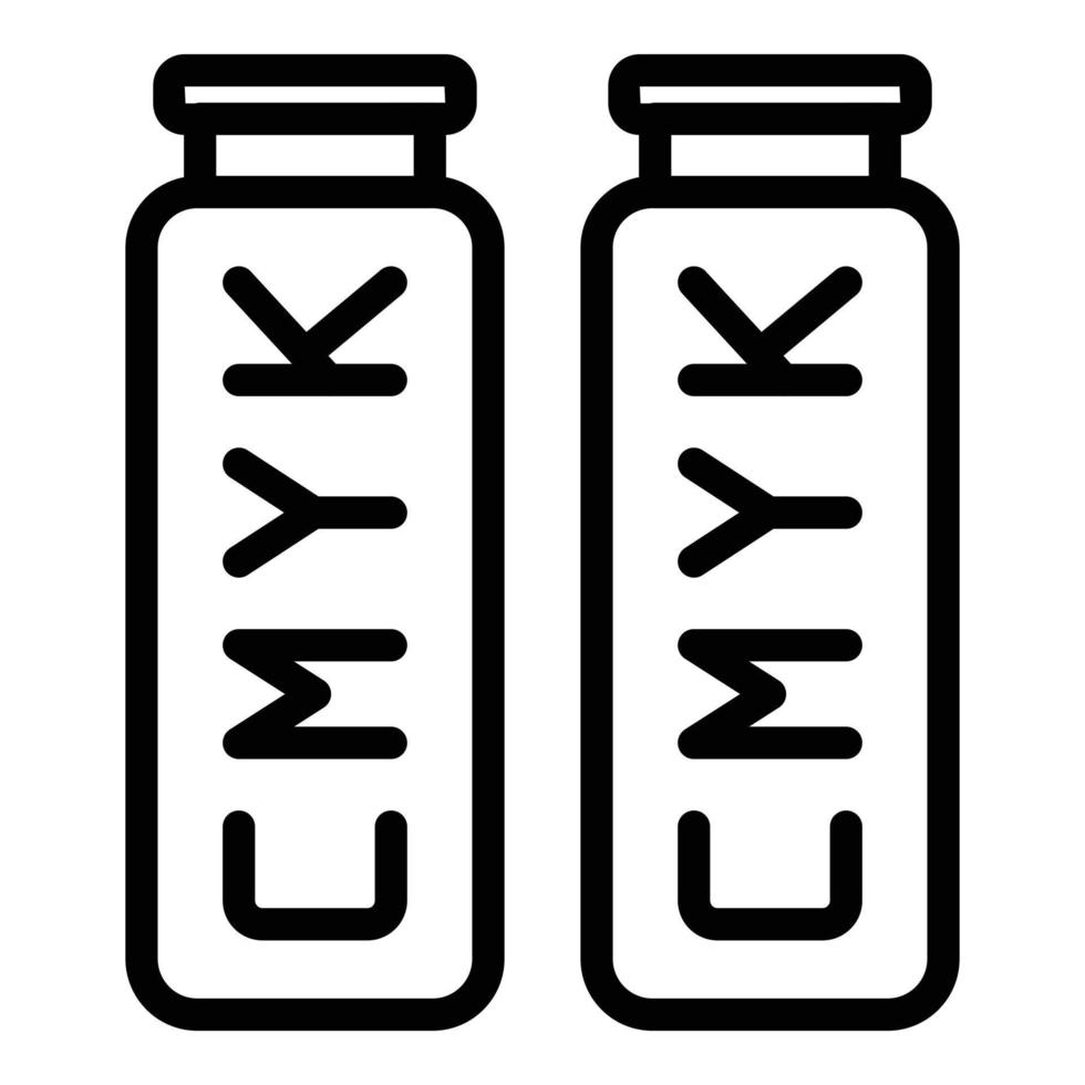 icône de bouteilles CMJN, style de contour vecteur