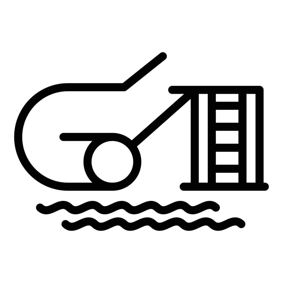 icône de tuyau de parc aquatique, style de contour vecteur