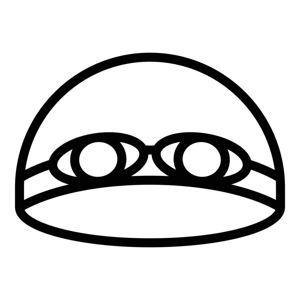 icône de chapeau de natation, style de contour vecteur