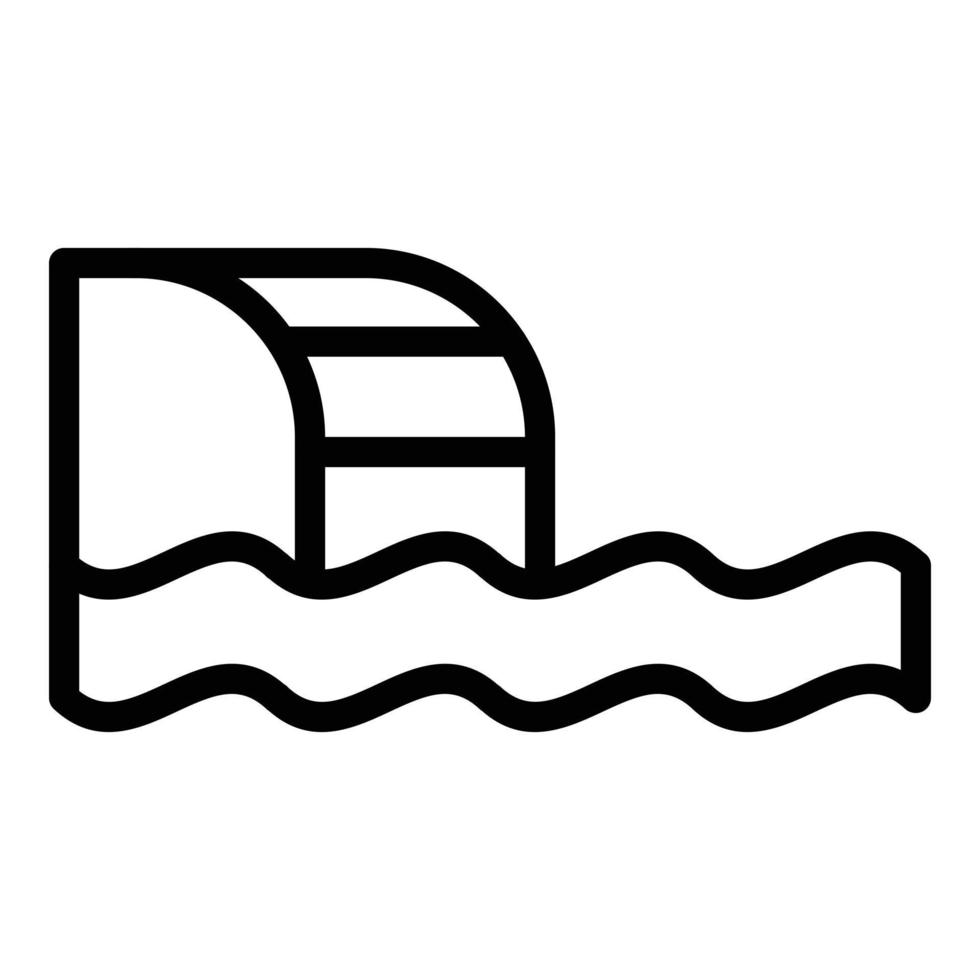 icône de piscine, style de contour vecteur