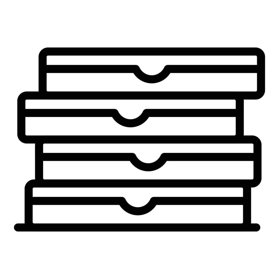 icône de livraison de pizza, style de contour vecteur