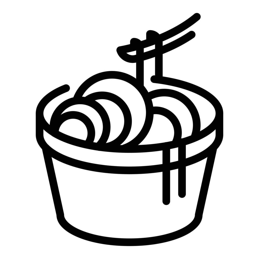 icône de boîte de nouilles, style de contour vecteur