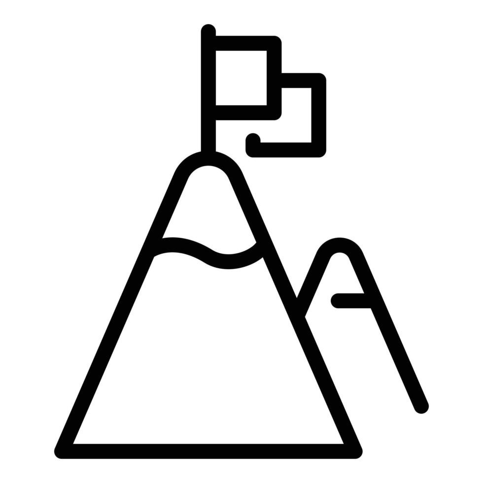 icône de stratégie de montagne, style de contour vecteur