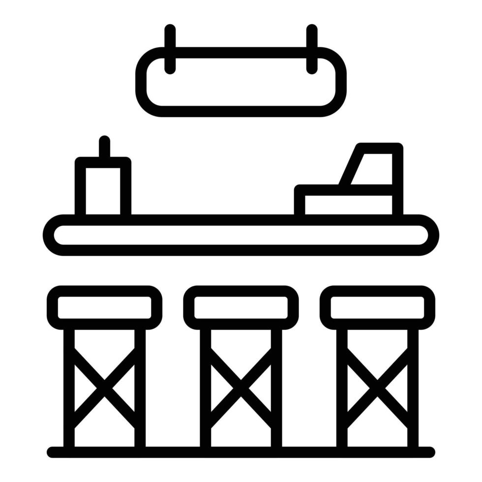 icône de comptoir de pub, style de contour vecteur