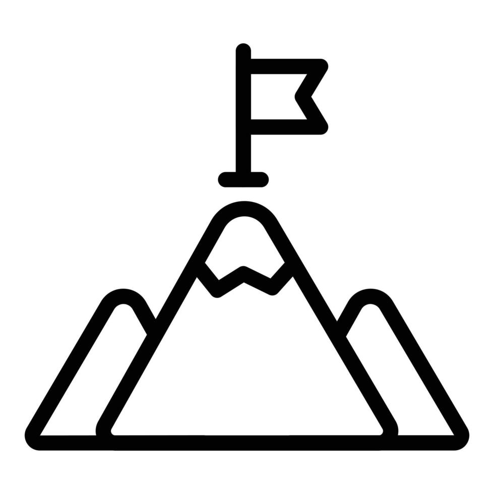 icône de montagne championne, style de contour vecteur