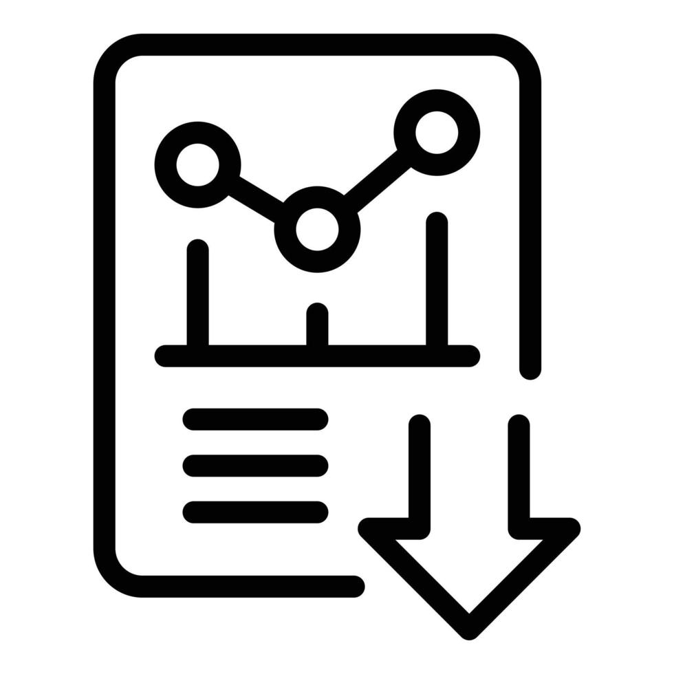 icône de rapport de ventes, style de contour vecteur