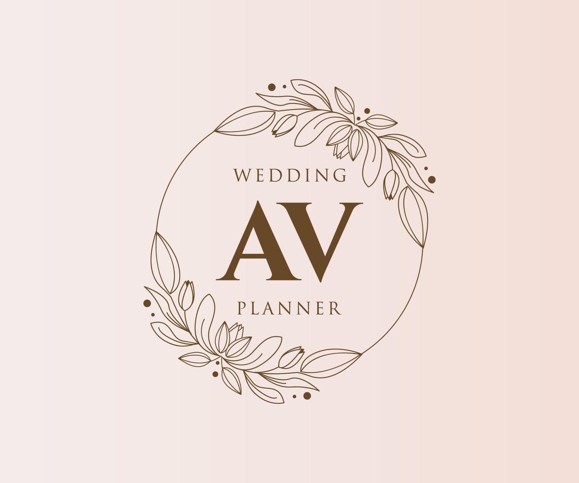 av initiales lettre mariage monogramme logos collection, modèles minimalistes et floraux modernes dessinés à la main pour cartes d'invitation, réservez la date, identité élégante pour restaurant, boutique, café en image vectorielle vecteur