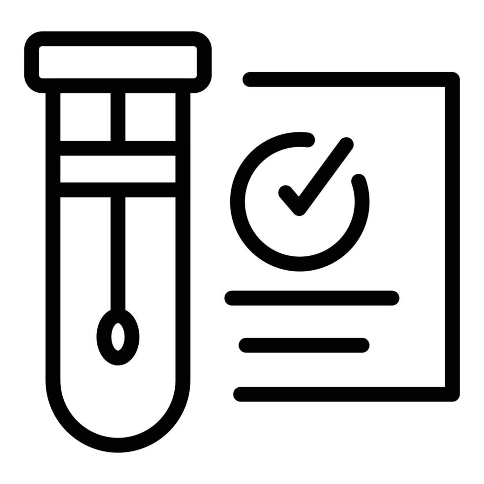 icône approuvée de test covid, style de contour vecteur