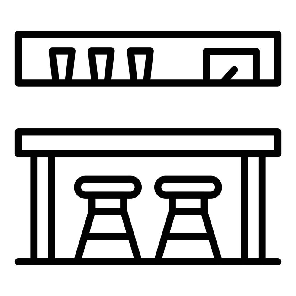 icône de comptoir de taverne, style de contour vecteur