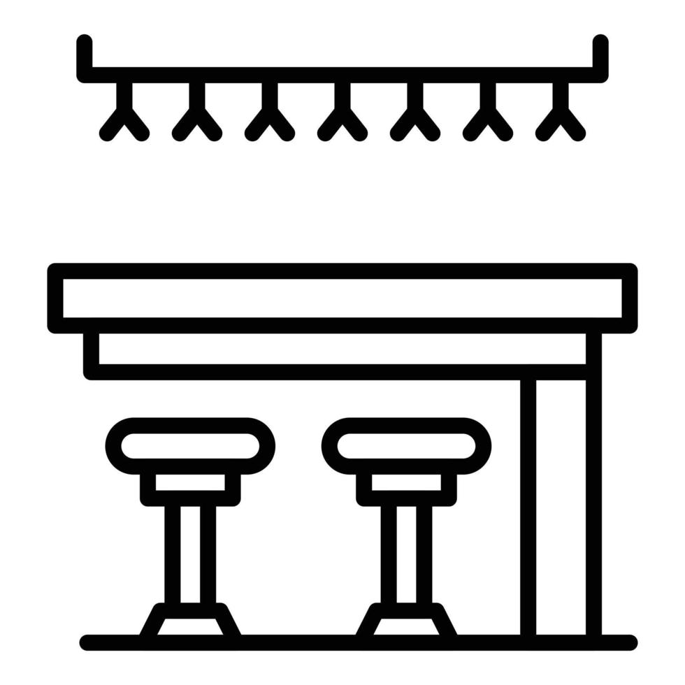 icône de tabouret de bar, style de contour vecteur