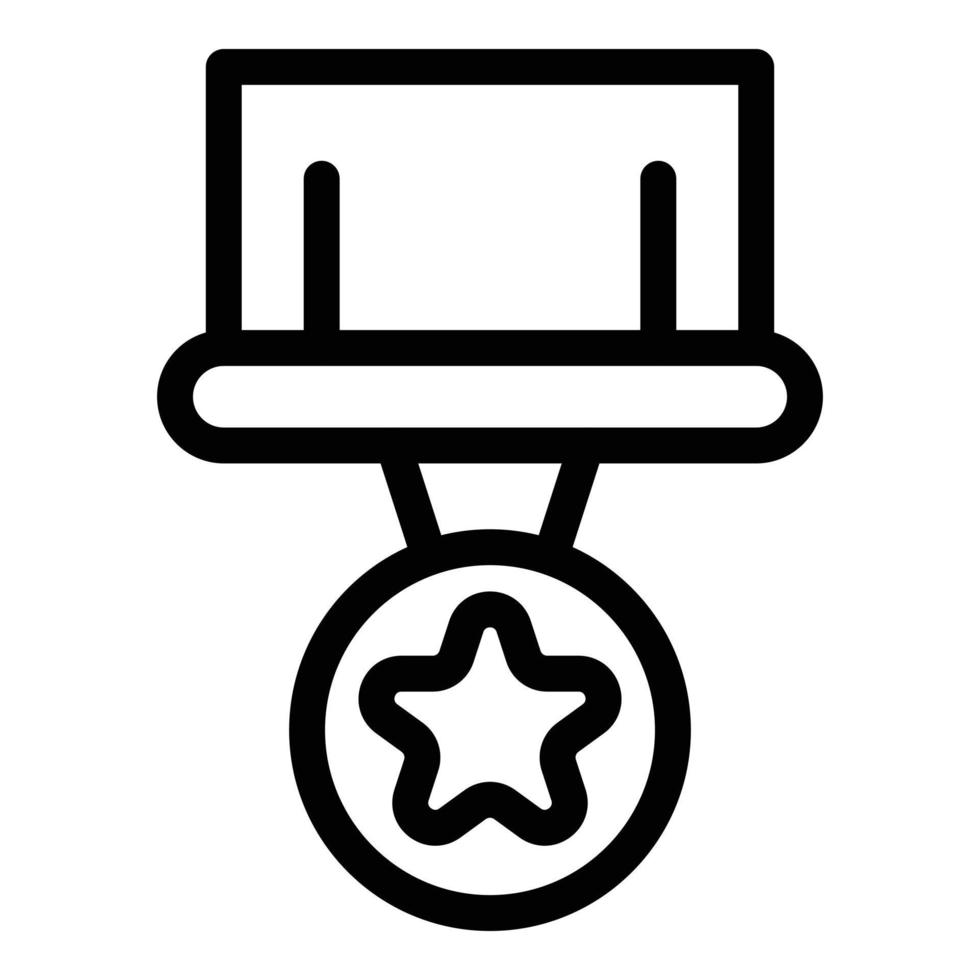 icône de la médaille de l'armée, style de contour vecteur