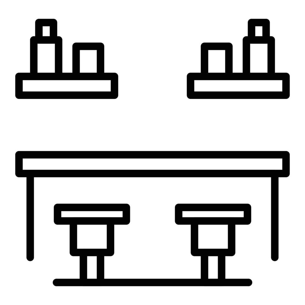 icône de comptoir de bar de ville, style de contour vecteur