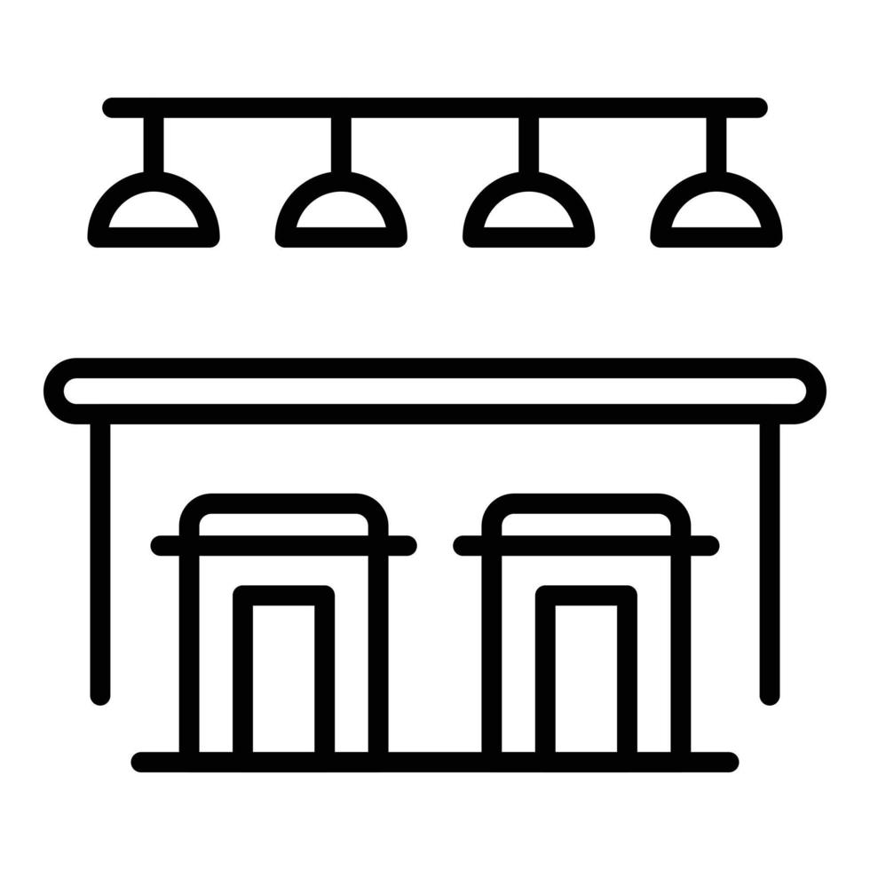icône de tabouret de comptoir de bar, style de contour vecteur