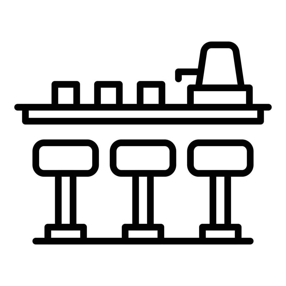 icône de compteur de boissons, style de contour vecteur
