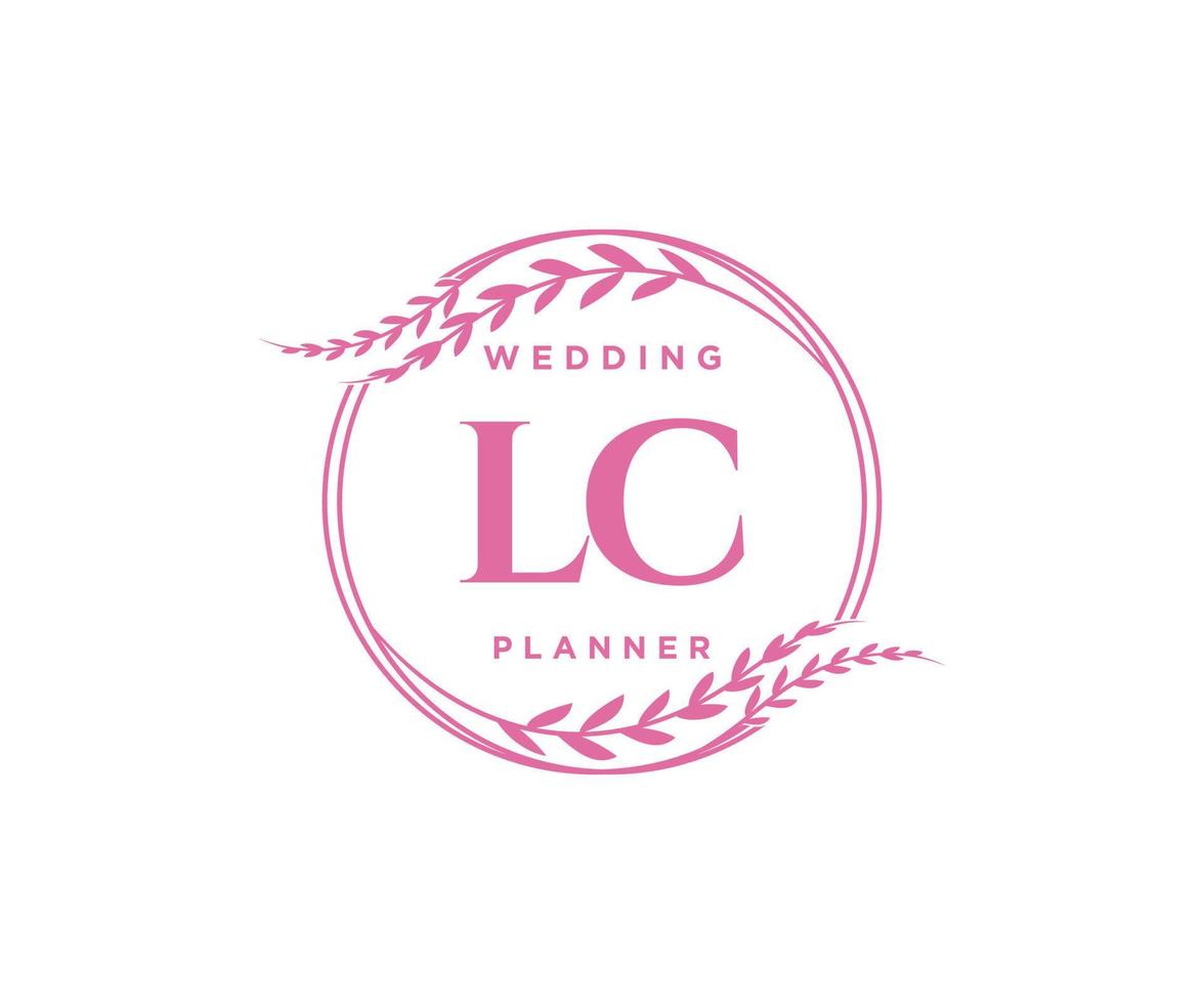 lc initiales lettre collection de logos de monogramme de mariage, modèles minimalistes et floraux modernes dessinés à la main pour cartes d'invitation, réservez la date, identité élégante pour restaurant, boutique, café en image vectorielle vecteur