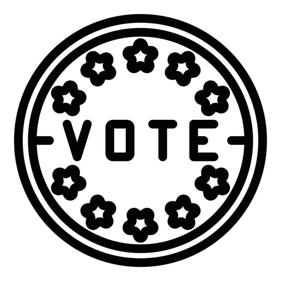 icône de timbre de vote, style de contour vecteur